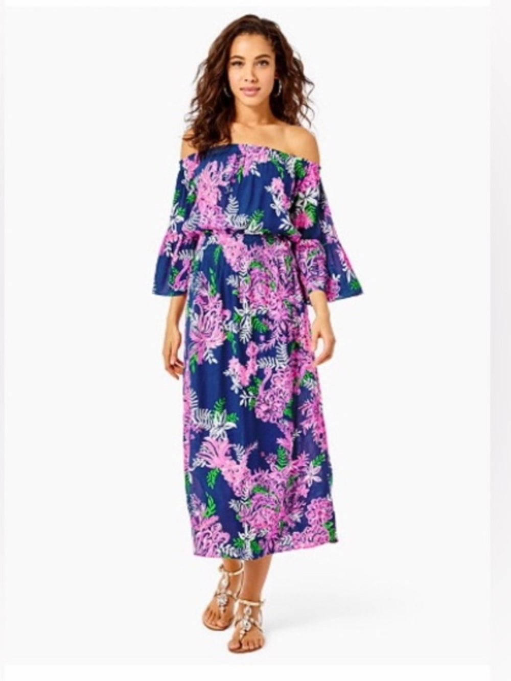Lilly Pulitzer Ravyn Midi Dress in Ruffle Your Feathers